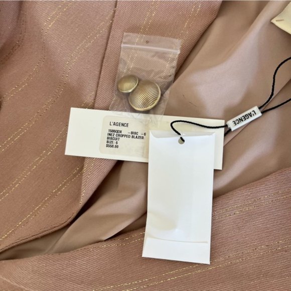 L’AGENCE Inez Linen Blend Crop Blazer - Picture 11 of 15